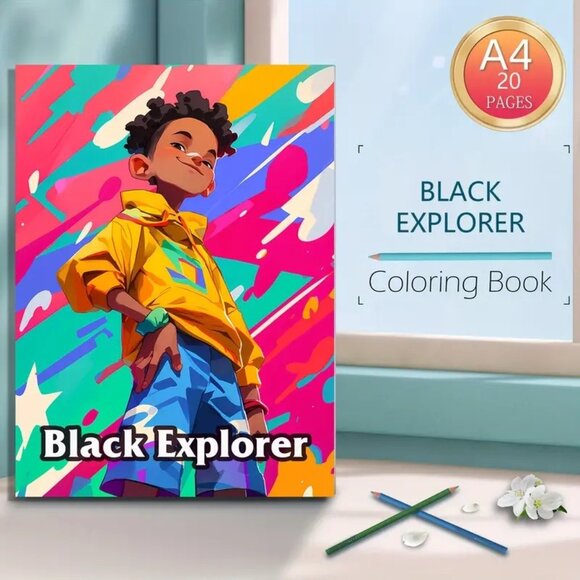 Black Explorer Coloring Book (SKU #0411) - Picture 5 of 5